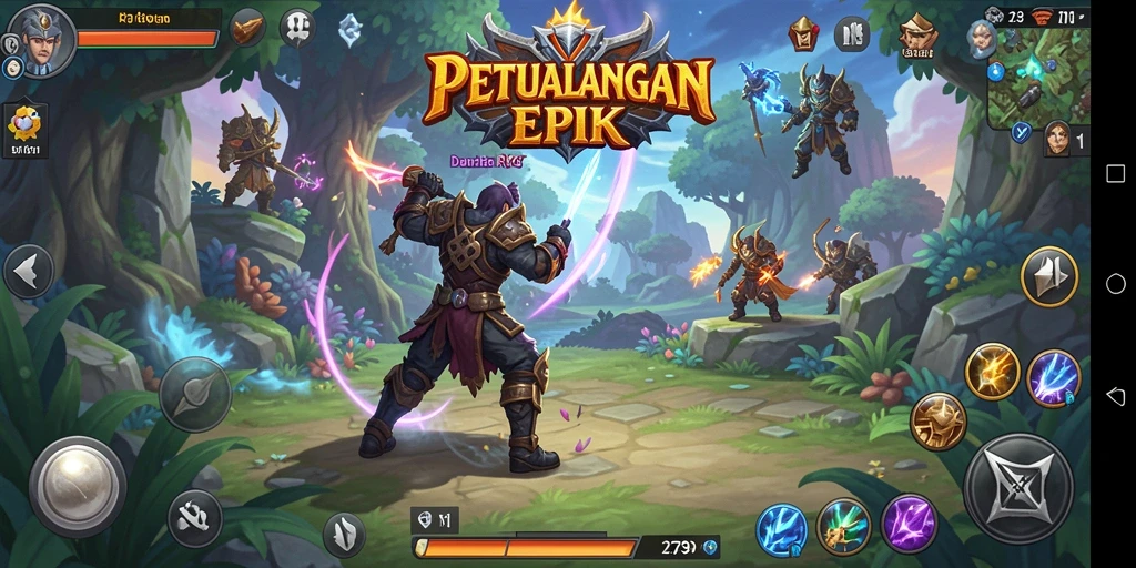 Tampilan gameplay RPG yang menarik dan penuh warna.