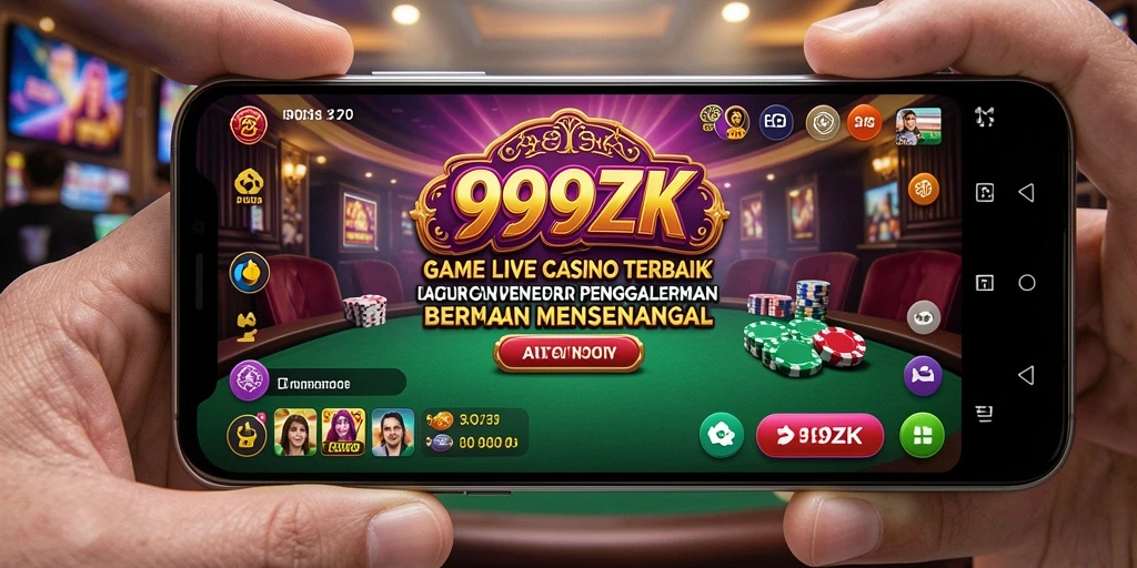 Tampilan menarik dari gameplay Live Casino di 999ZK.