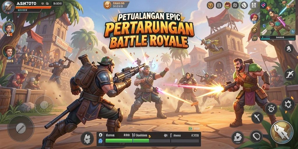 Gameplay seru ASIKTOTO dengan banyak aksi Battle Royale.