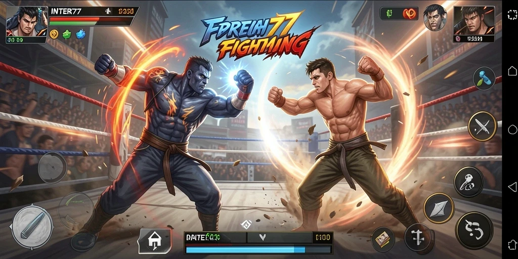 Tampilan seru dari gameplay pertarungan di INTER77.