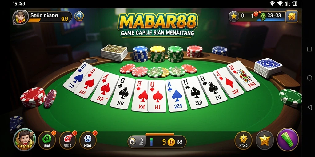 Gameplay MABAR88 menampilkan suasana seru bermain Gaple.