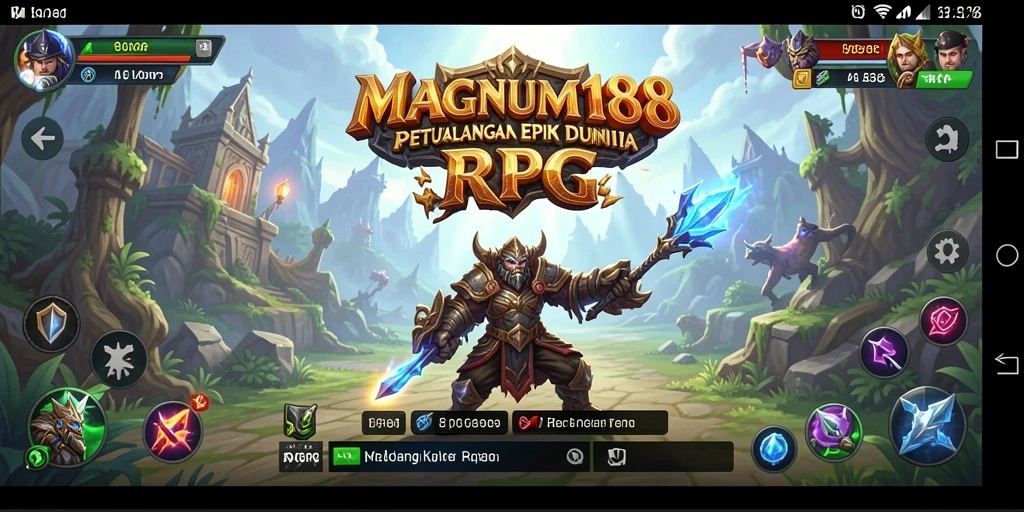 Tampilan gameplay MAGNUM188 menunjukkan pertarungan seru dan eksplorasi dunia RPG.