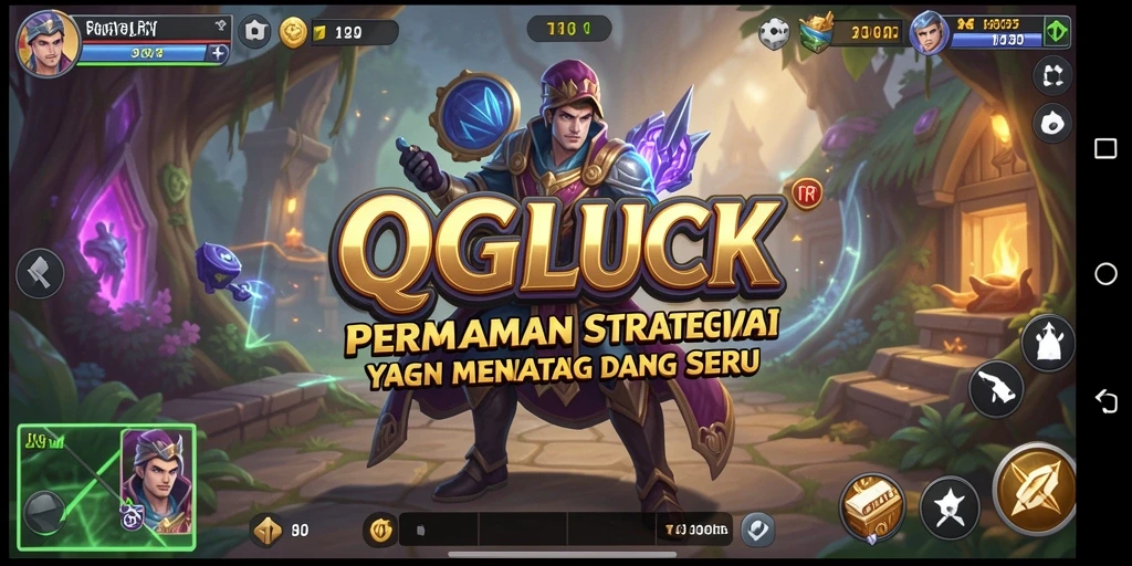 Tampilan gameplay QGLUCK yang menampilkan strategi pertempuran mendebarkan.