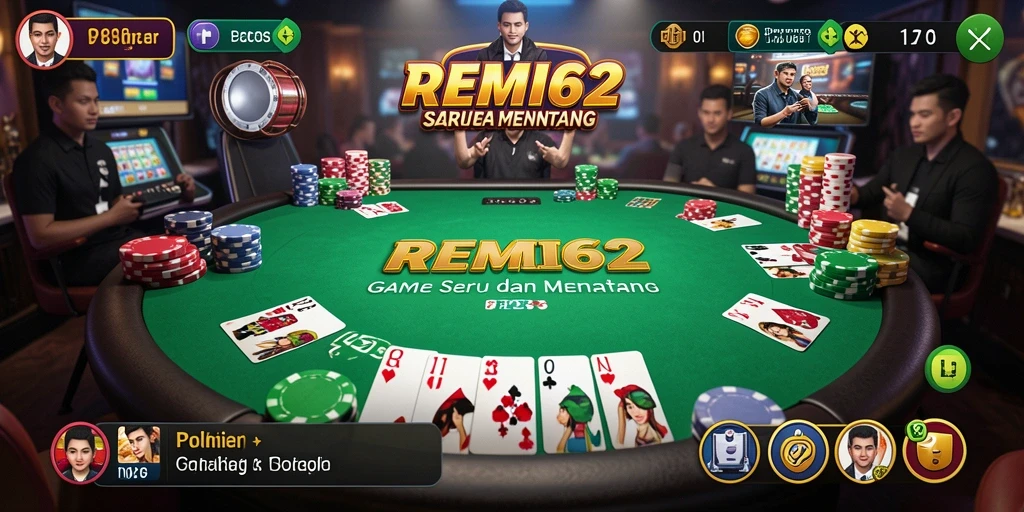Tampilan gameplay seru dalam aplikasi Poker REMI62.