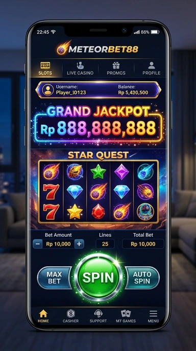 Tampilan antarmuka meteorbet88 yang user-friendly.
